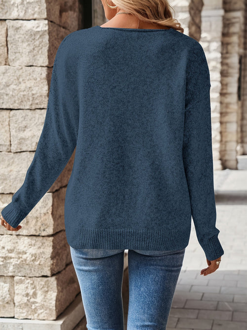 Navy V-neck Sweater