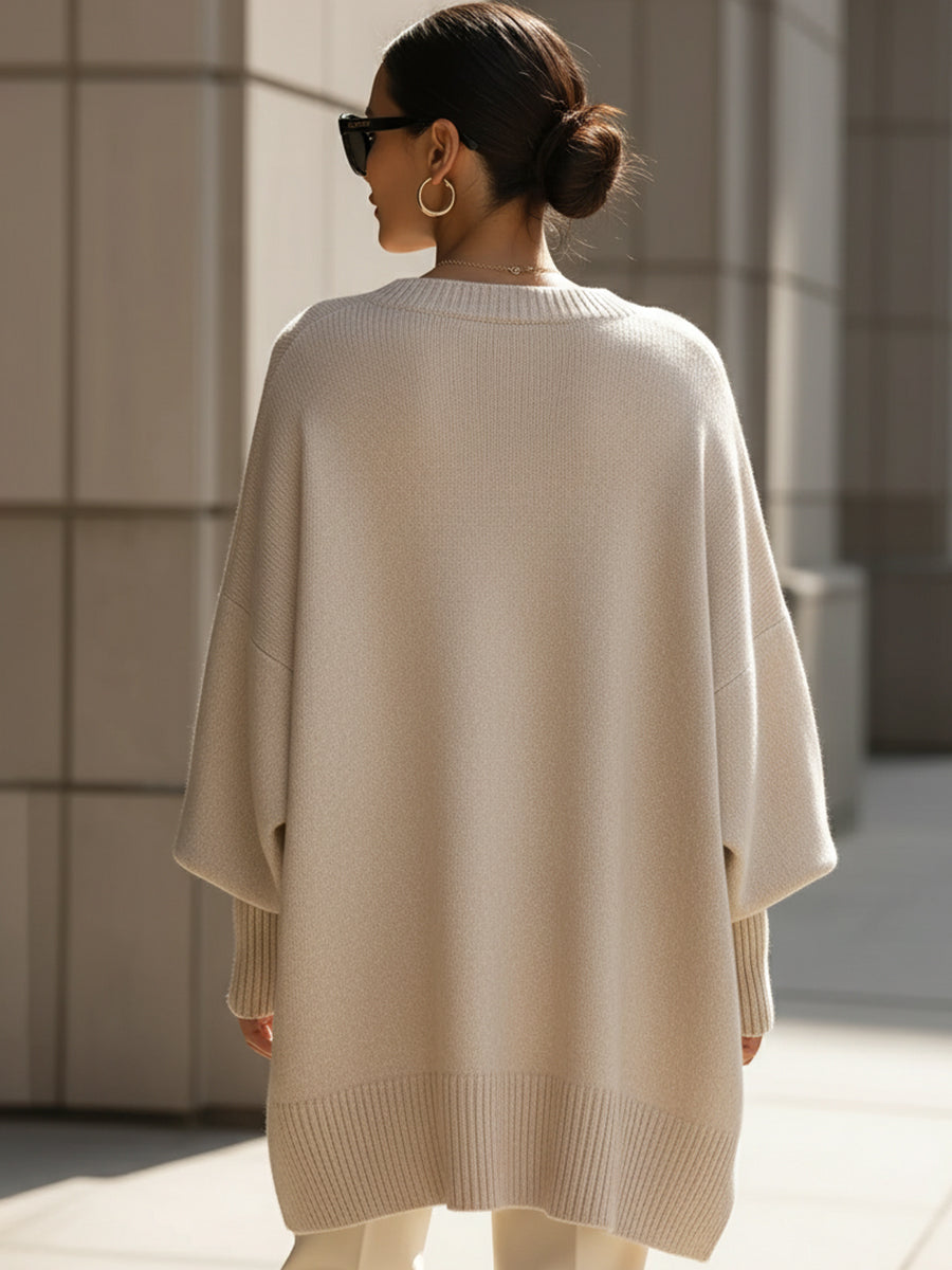 Oversized knit poncho sweater