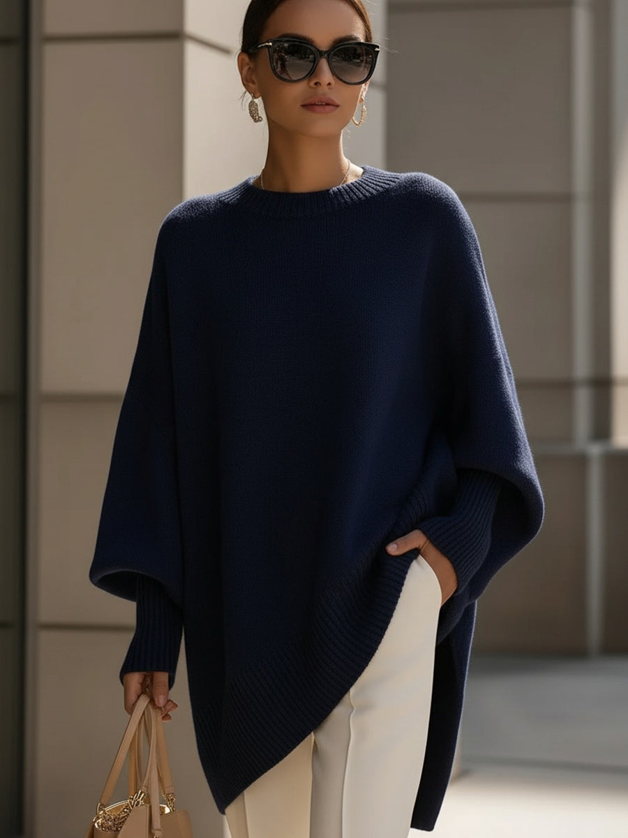 Oversized knit poncho sweater