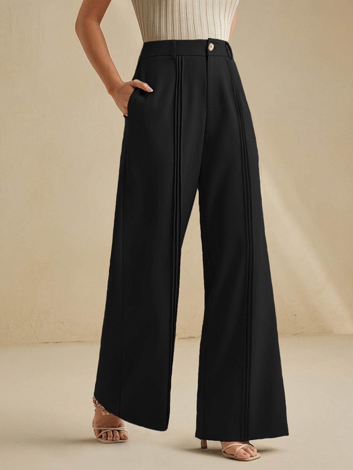 pleated wide-leg Pants