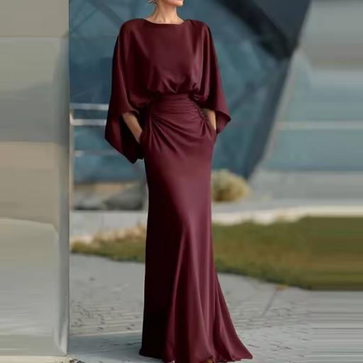 Gray Sleeveless V-Neck A-Line Midi Dress