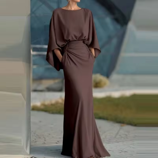 Gray Sleeveless V-Neck A-Line Midi Dress