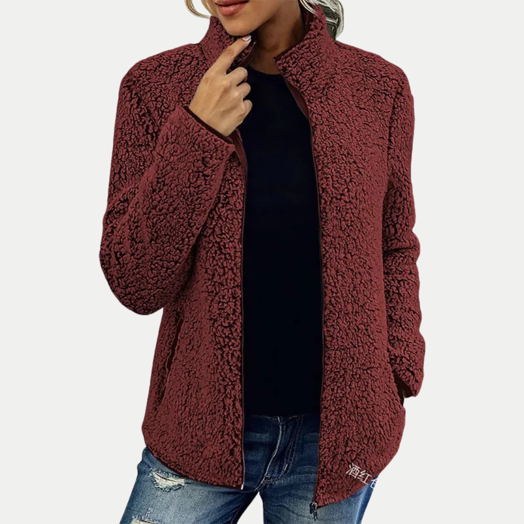 Zip up teddy fleece jacket