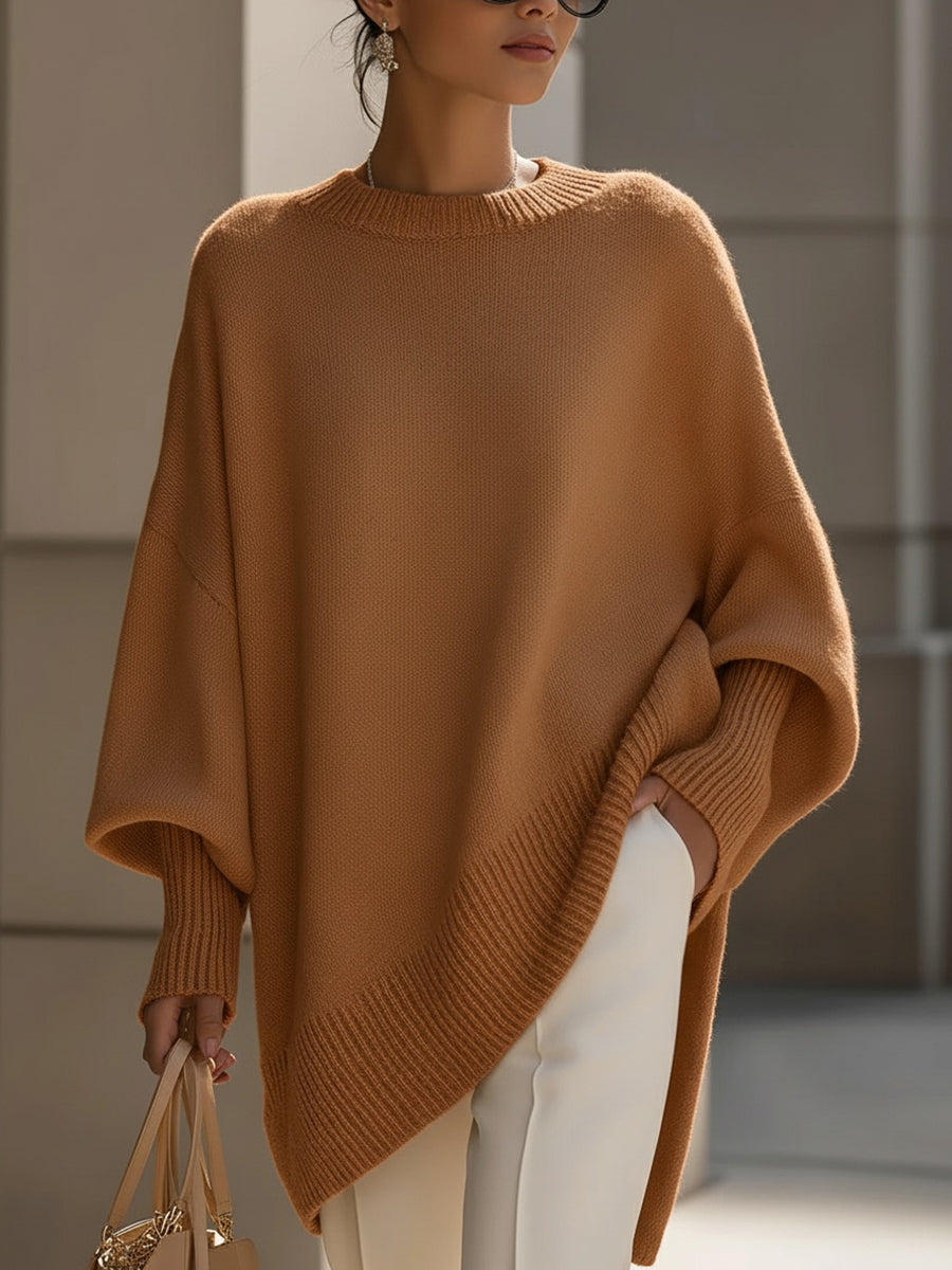 Oversized knit poncho sweater