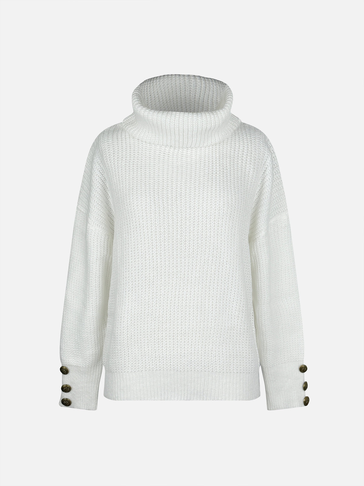White cozy cowl-neck sweater