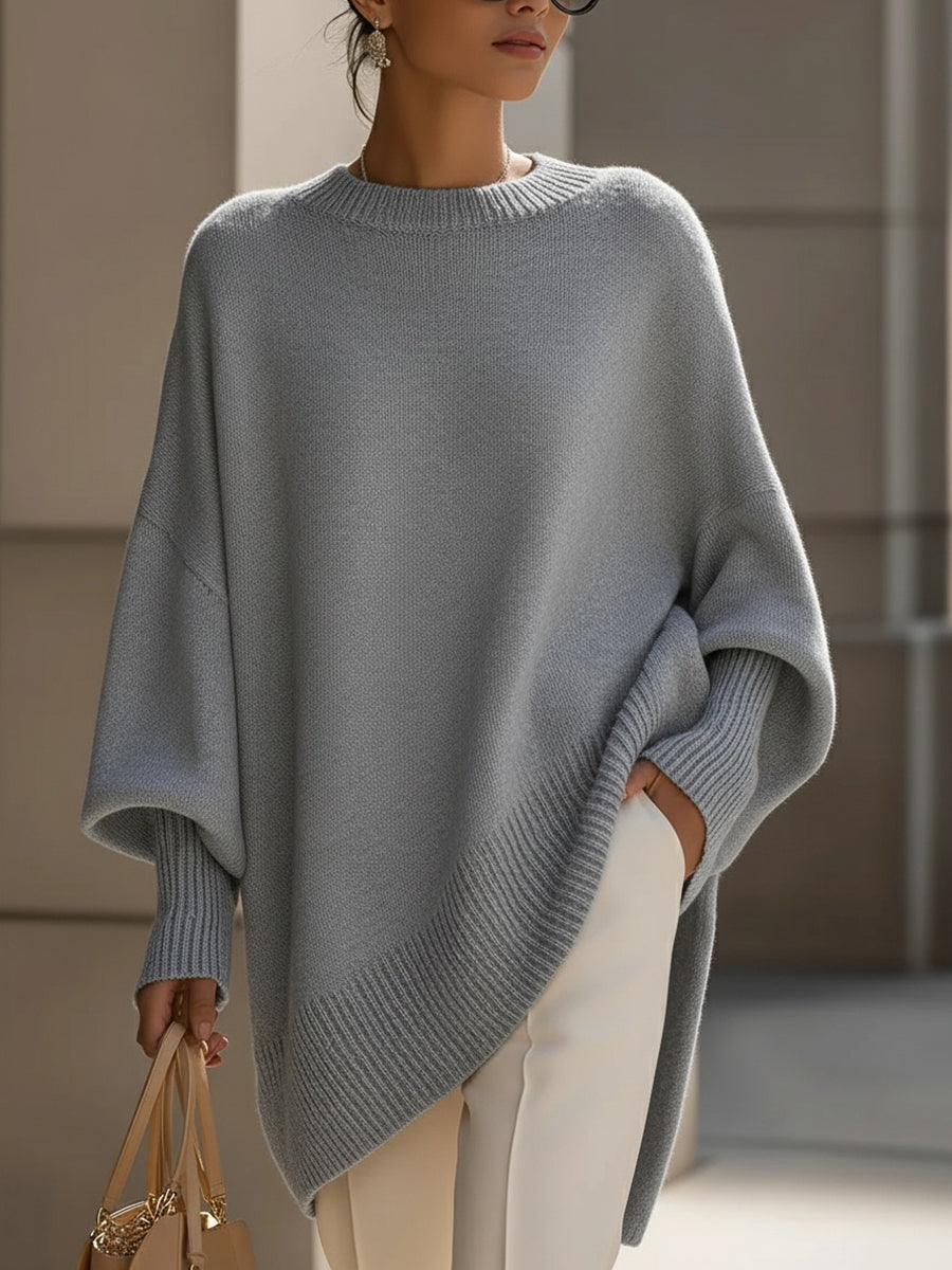 Oversized knit poncho sweater