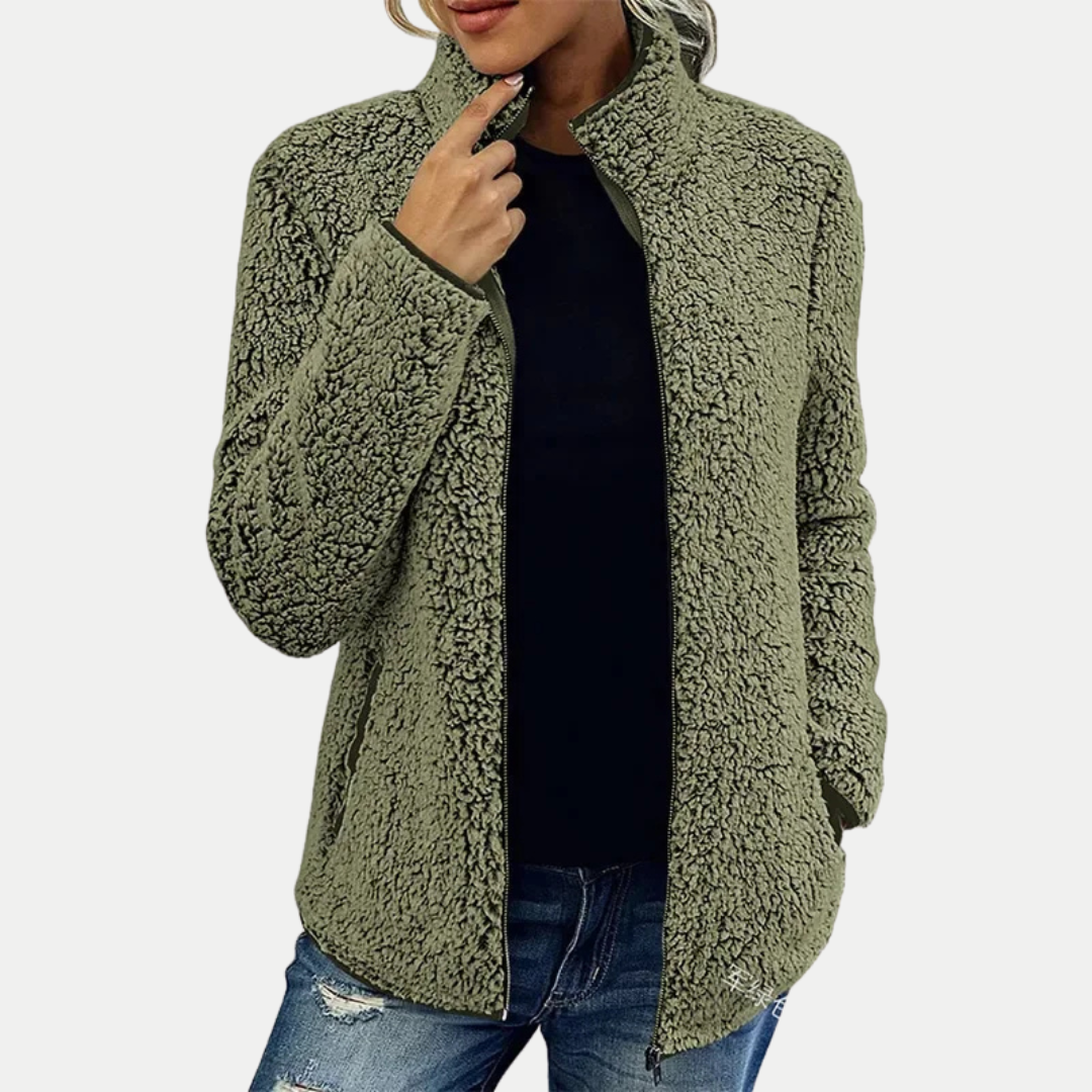 Zip up teddy fleece jacket