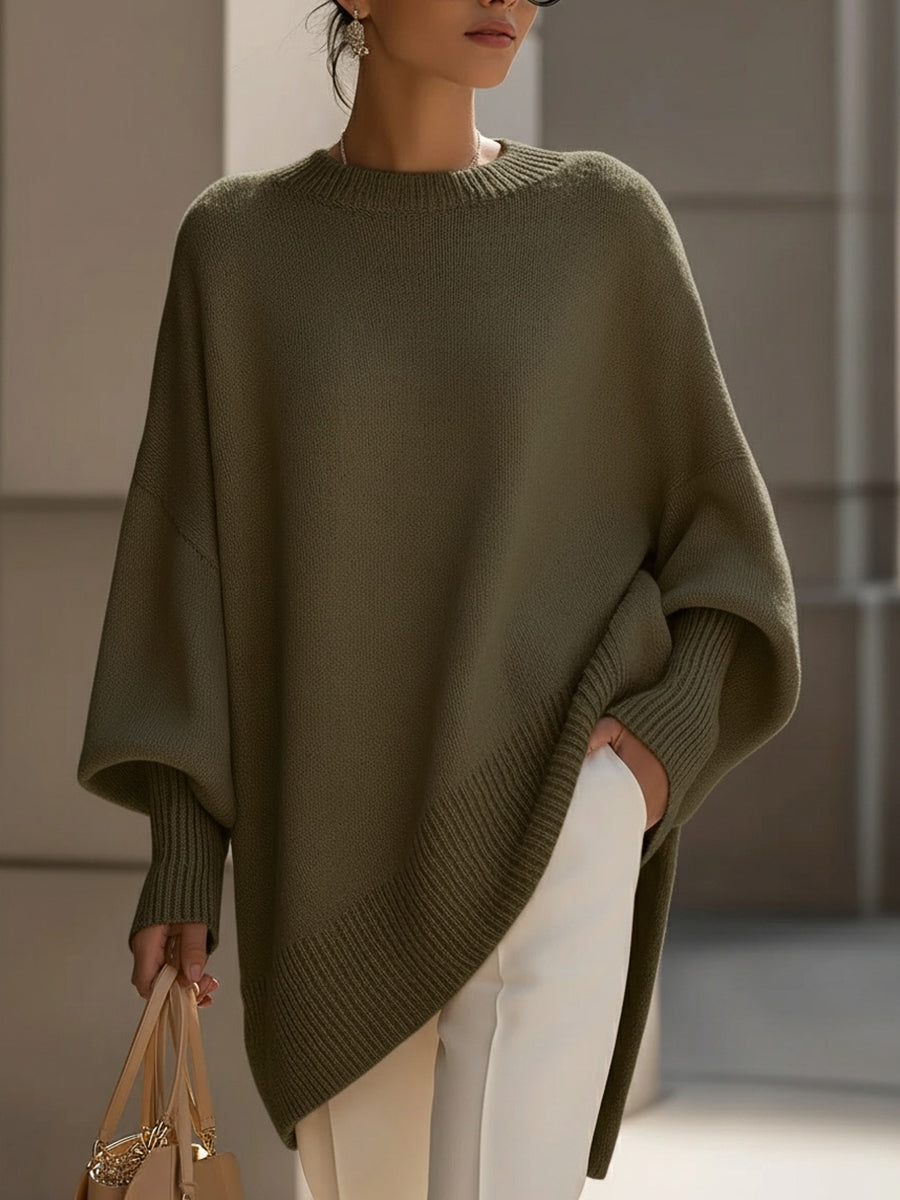 Oversized knit poncho sweater