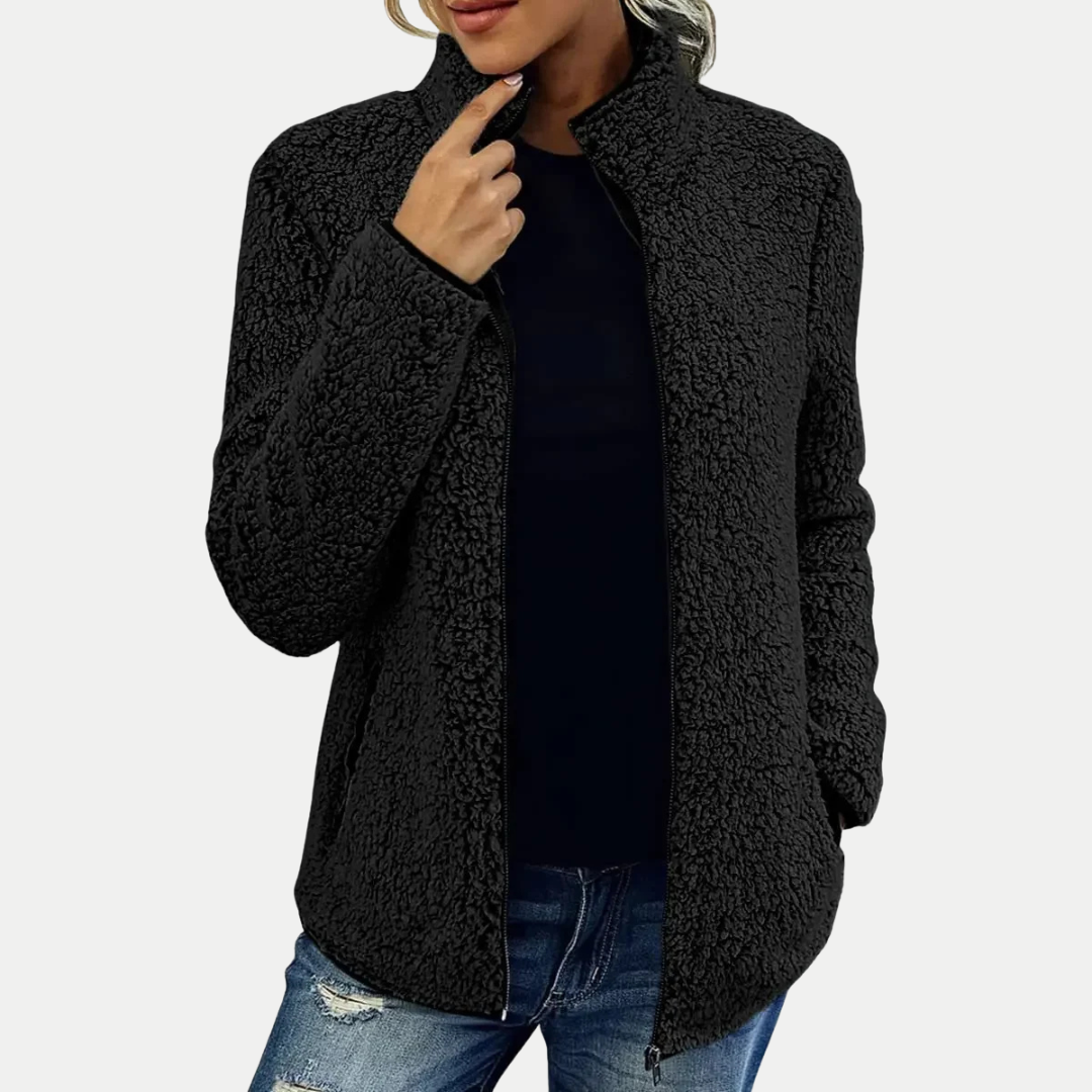 Zip up teddy fleece jacket