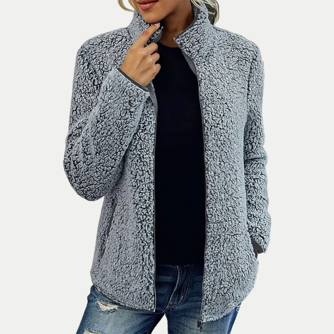 Zip up teddy fleece jacket