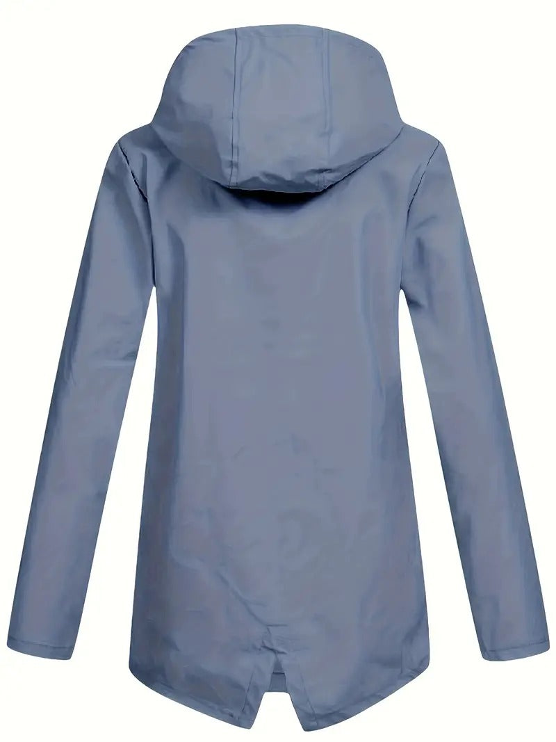 Fleece lined hooded jacket with zip front and flap pockets