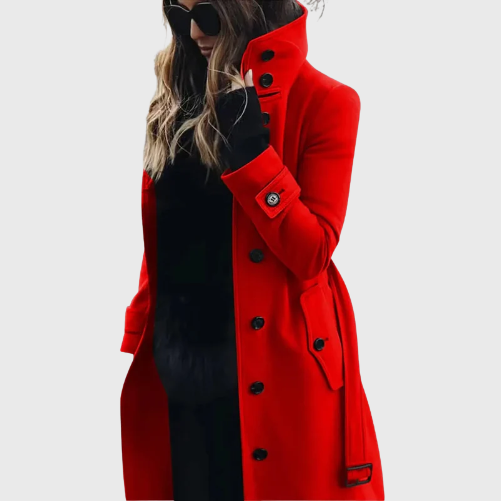 Longline stand collar coat