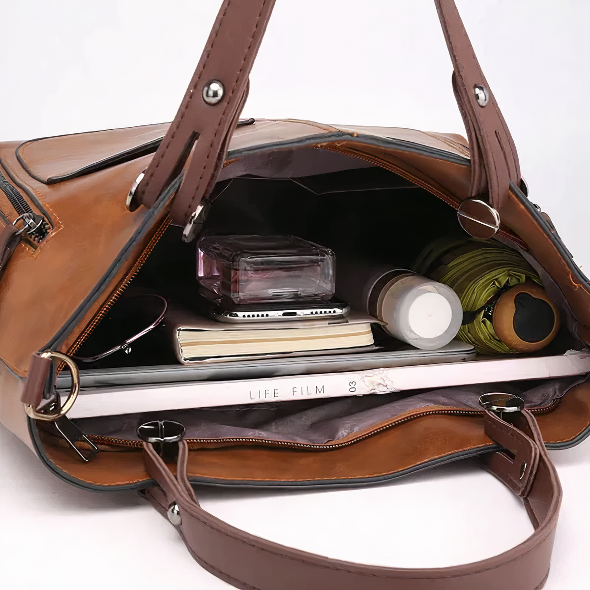 Vintage PU leather crossbody handbag