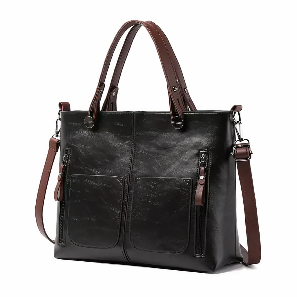 Vintage PU leather crossbody handbag
