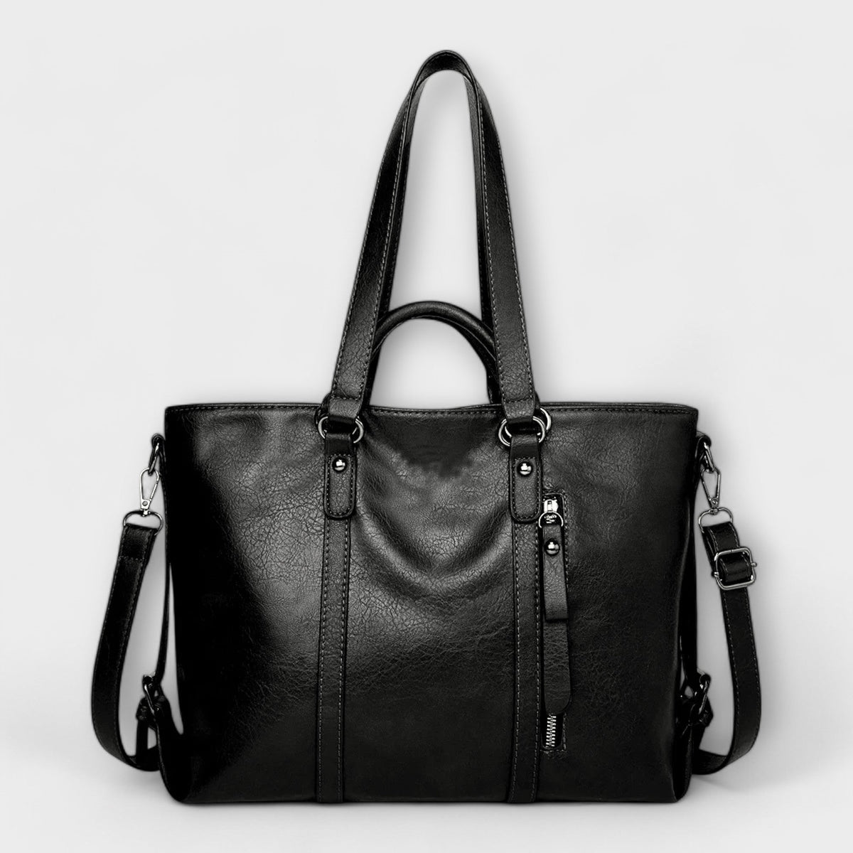 Large leather tote bag