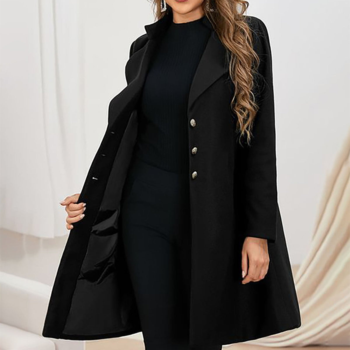 Tailored longline wool coat