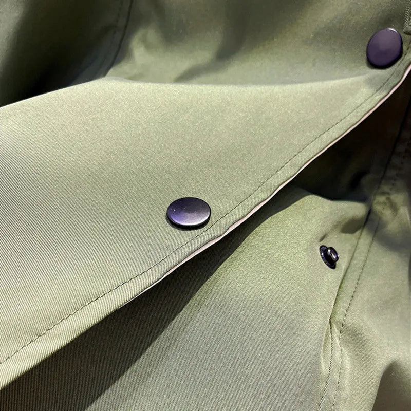 Black hooded contrast panel windbreaker jacket with drawstring