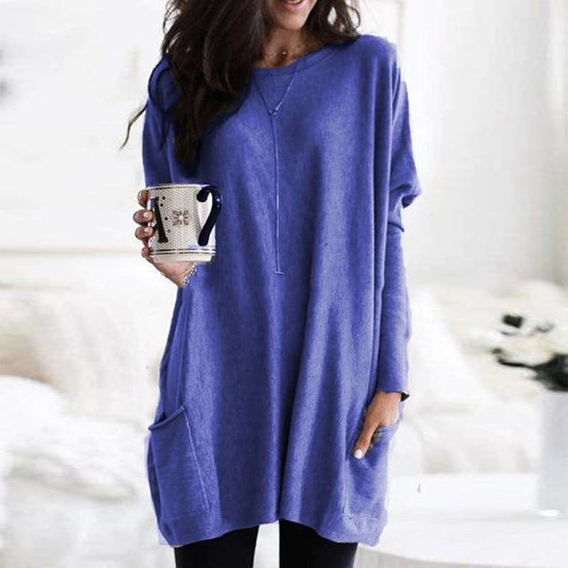Purple Relaxed Pocket Tunic, front view