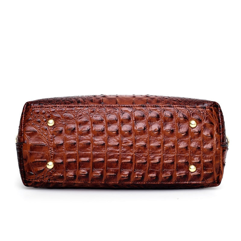 Retro crocodile pattern handbag