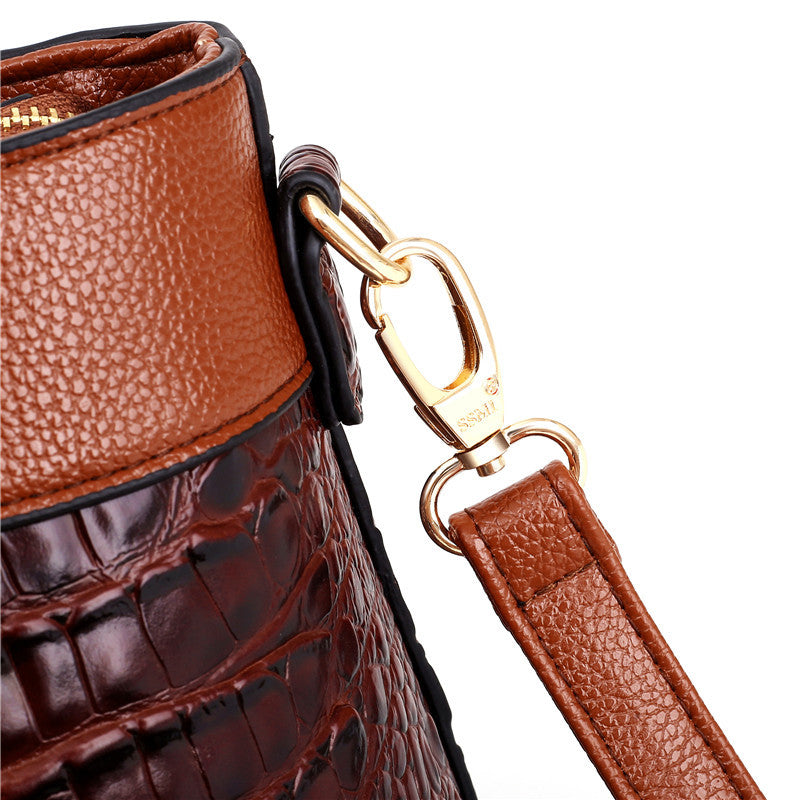 Retro crocodile pattern handbag